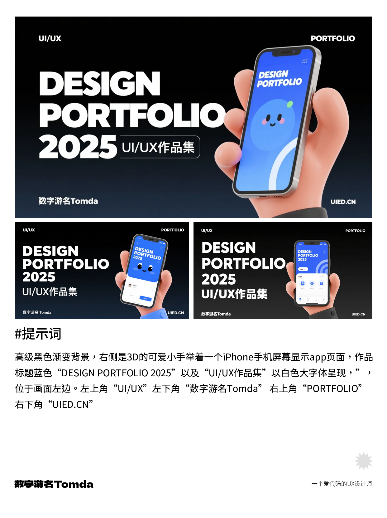 解放双手! AI生成作品集封面&附案例演示（图ZMTUwODk0ODQ=） - 教程 - 站酷设计师Tomda原创素材 - 站酷ZCOOL