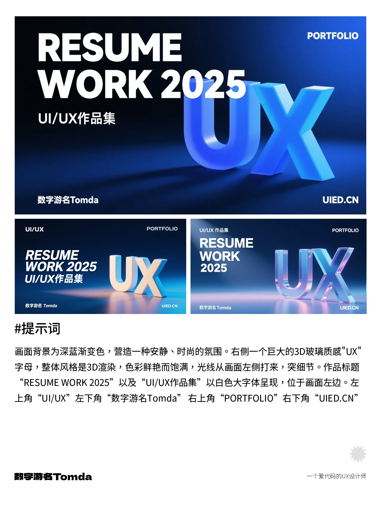 解放双手! AI生成作品集封面&附案例演示（图ZMTUwODk0NzI=） - 教程 - 站酷设计师Tomda原创素材 - 站酷ZCOOL