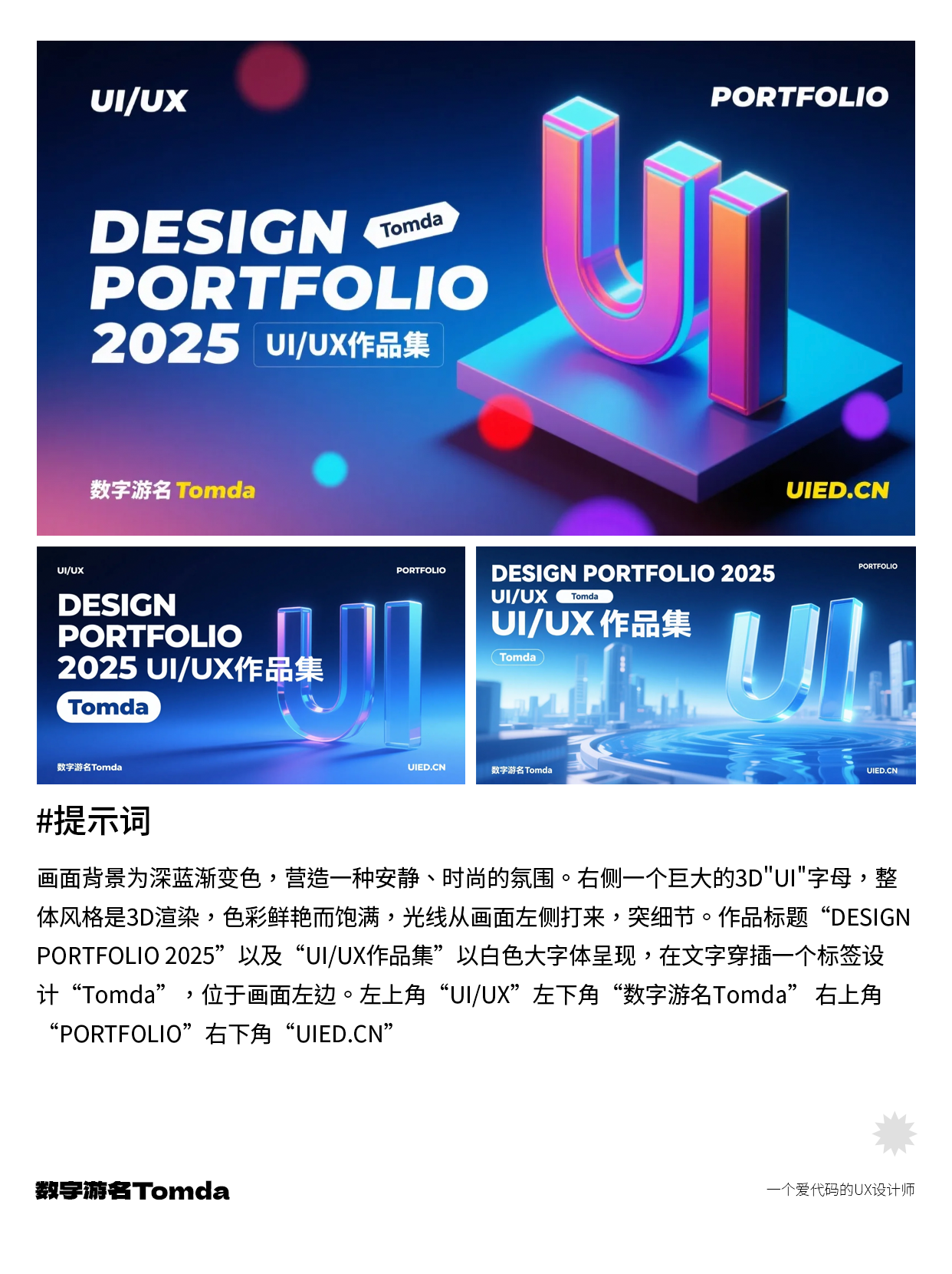 解放双手! AI生成作品集封面&附案例演示（图ZMTUwODk0Njg=） - 教程 - 站酷设计师Tomda原创素材 - 站酷ZCOOL