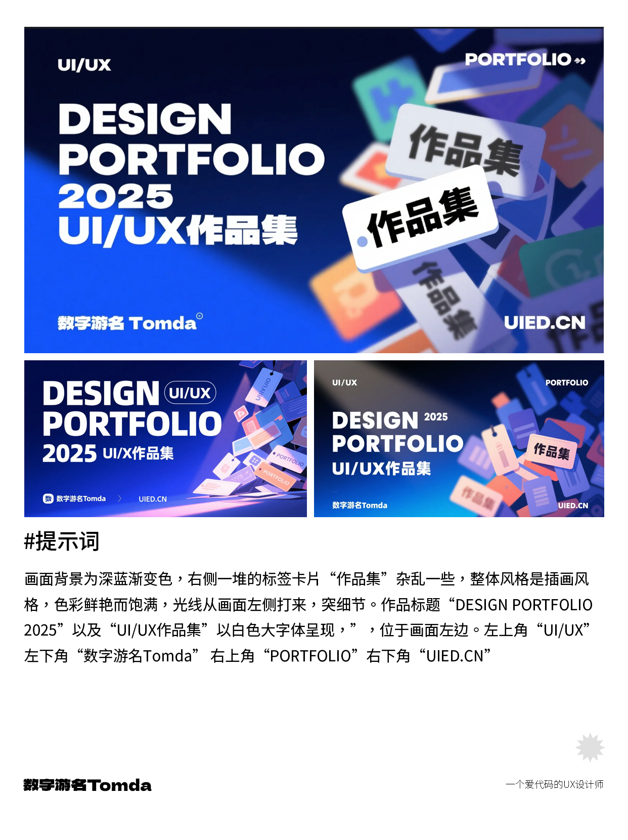 解放双手! AI生成作品集封面&附案例演示（图ZMTUwODk0NzY=） - 教程 - 站酷设计师Tomda原创素材 - 站酷ZCOOL