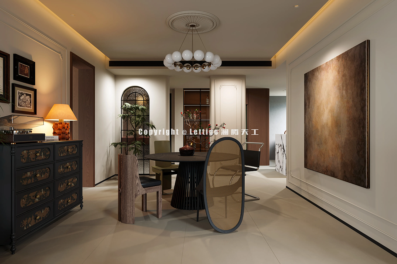 混搭复古小错层（图ZMzkwNTQ5MTQ0） - 家装设计 - 站酷设计师澜腾天工表现李工原创素材 - 站酷ZCOOL