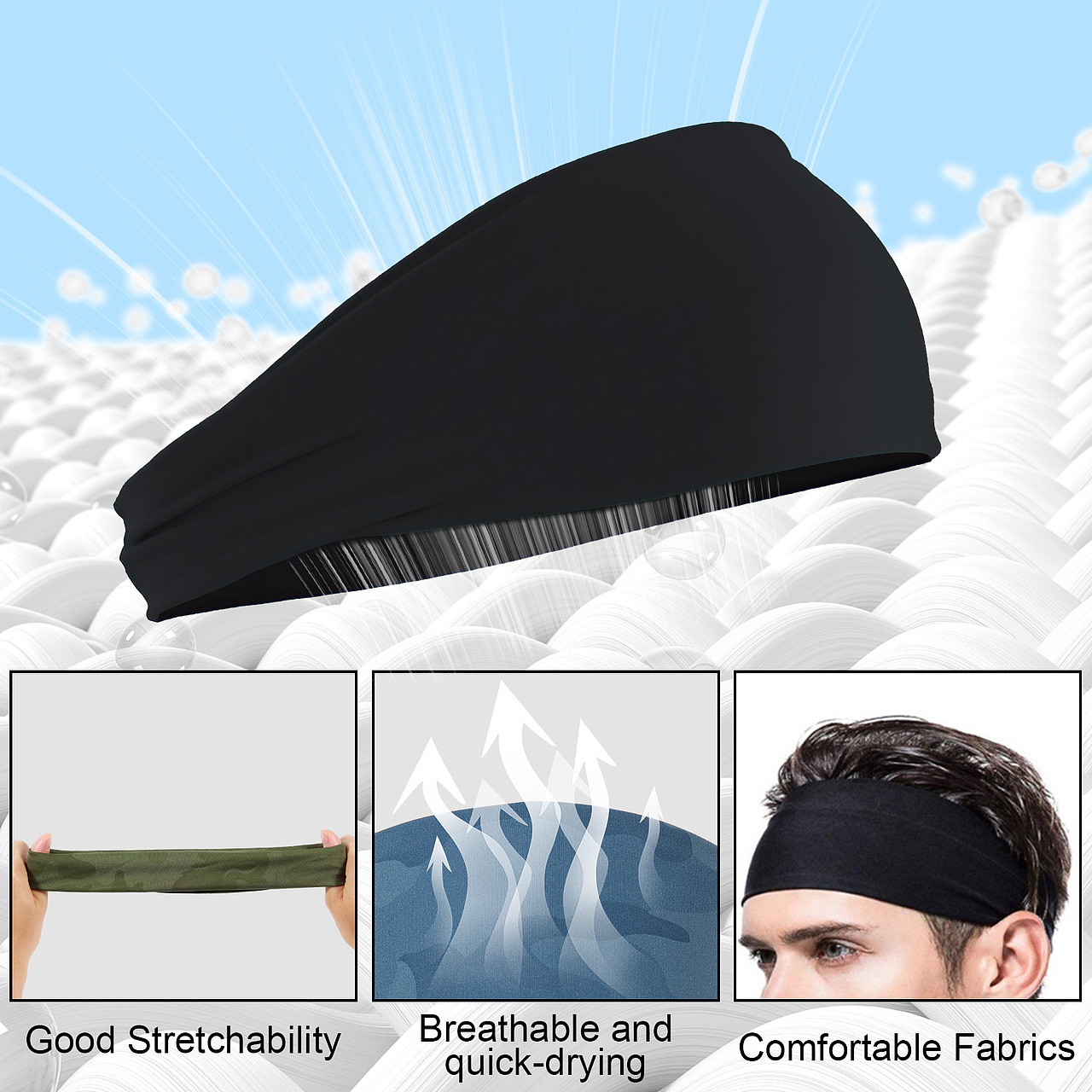 男士运动发带4件套