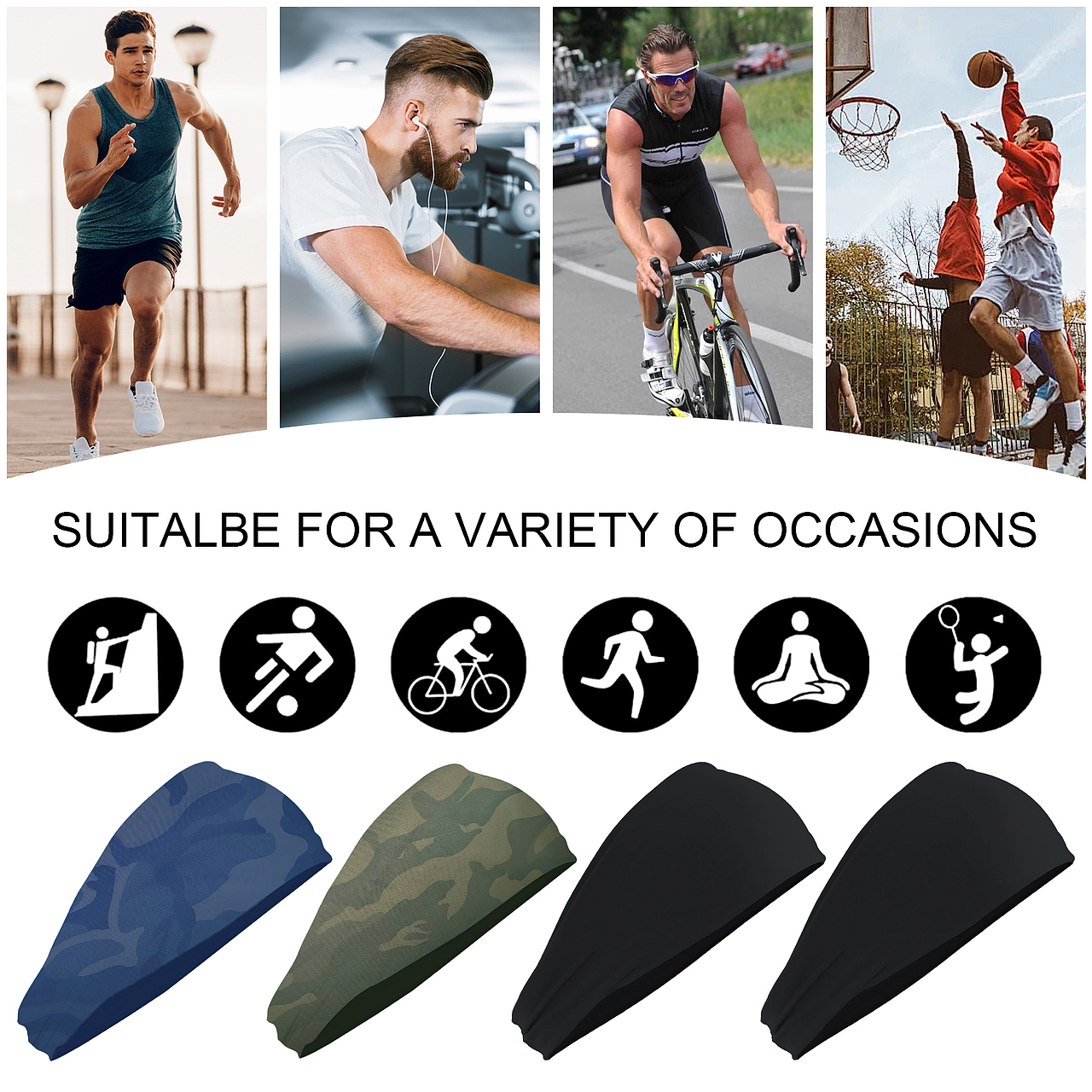 男士运动发带4件套