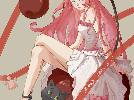 粉色头发的少女