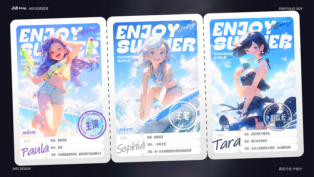 彩虹少女 Rainbow Girls 九位女孩清凉出道！（图ZMzkwNTcxOTI0） - IP形象 - 站酷设计师Jeff杰夫原创素材 - 站酷ZCOOL