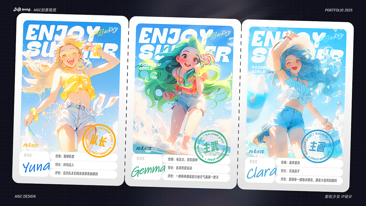 彩虹少女 Rainbow Girls 九位女孩清凉出道！（图ZMzkwNTcxOTIw） - IP形象 - 站酷设计师Jeff杰夫原创素材 - 站酷ZCOOL