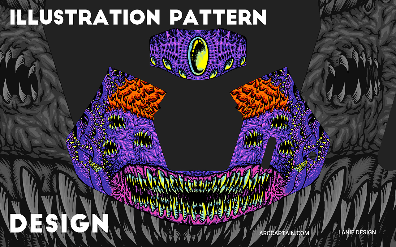 国际插画设计欧美暗黑动漫写实风格产品外观插画图案