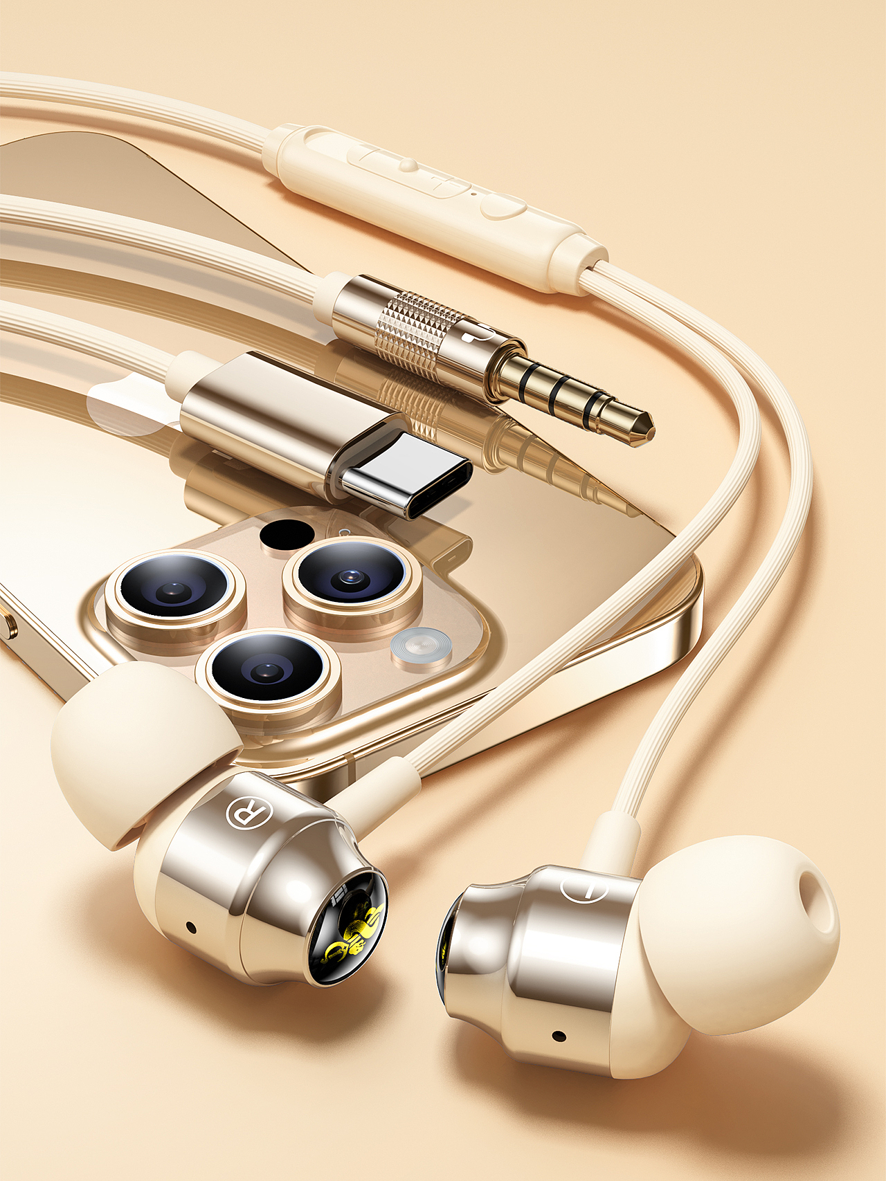 有线耳机 × 产品建模 效果图渲染