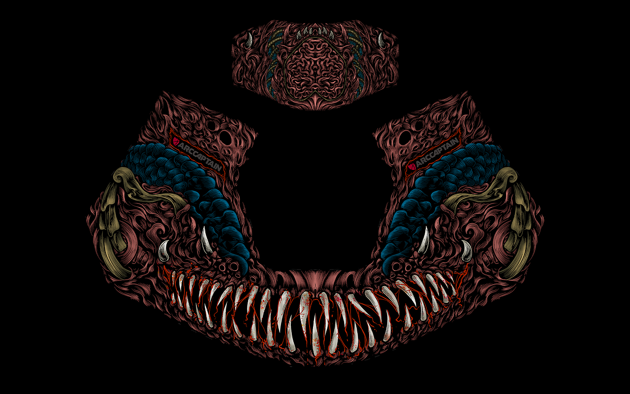 国际插画设计欧美暗黑动漫写实风格产品外观插画图案