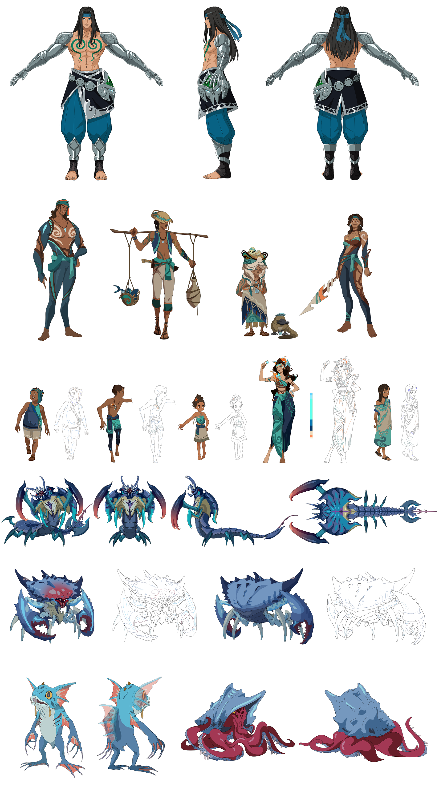 逐帧角色造型设定绘制（部分展示）