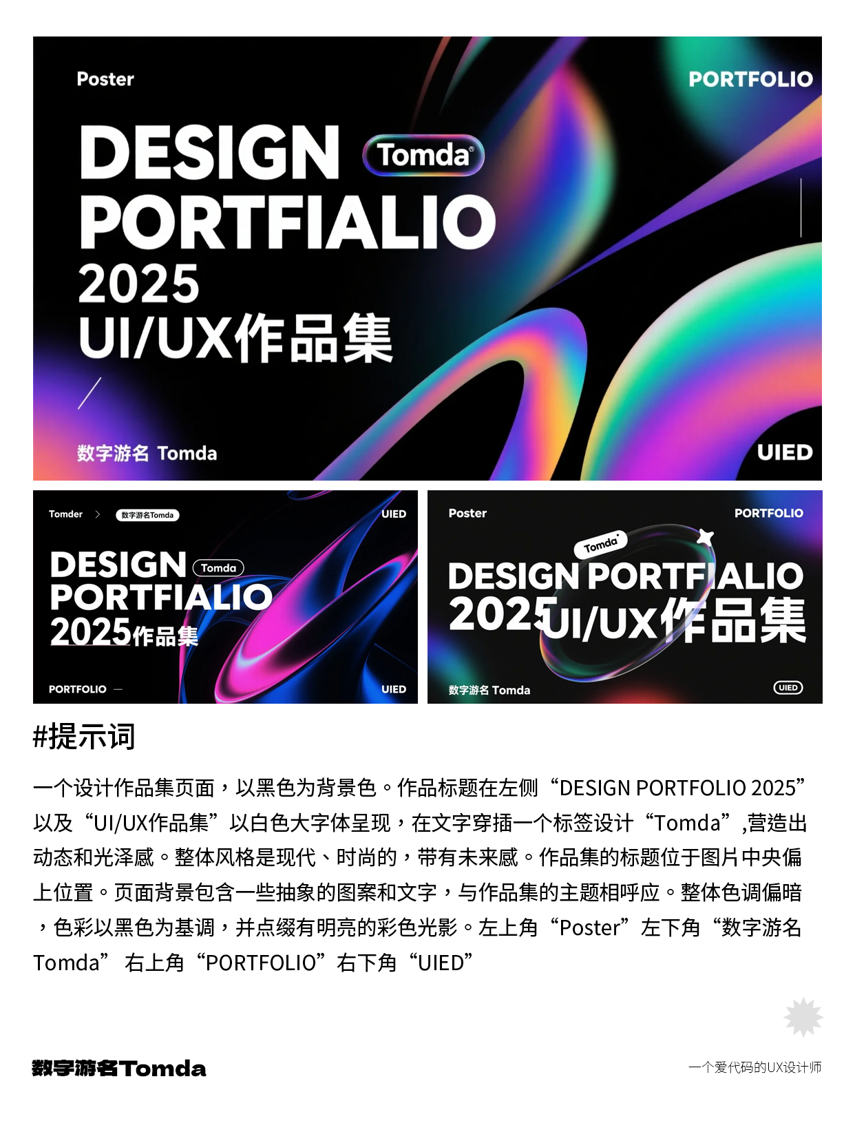 1分钟出片！超简单AI作品集封面神器推荐！（图ZMTUwOTE3MDg=） - 教程 - 站酷设计师Tomda原创素材 - 站酷ZCOOL