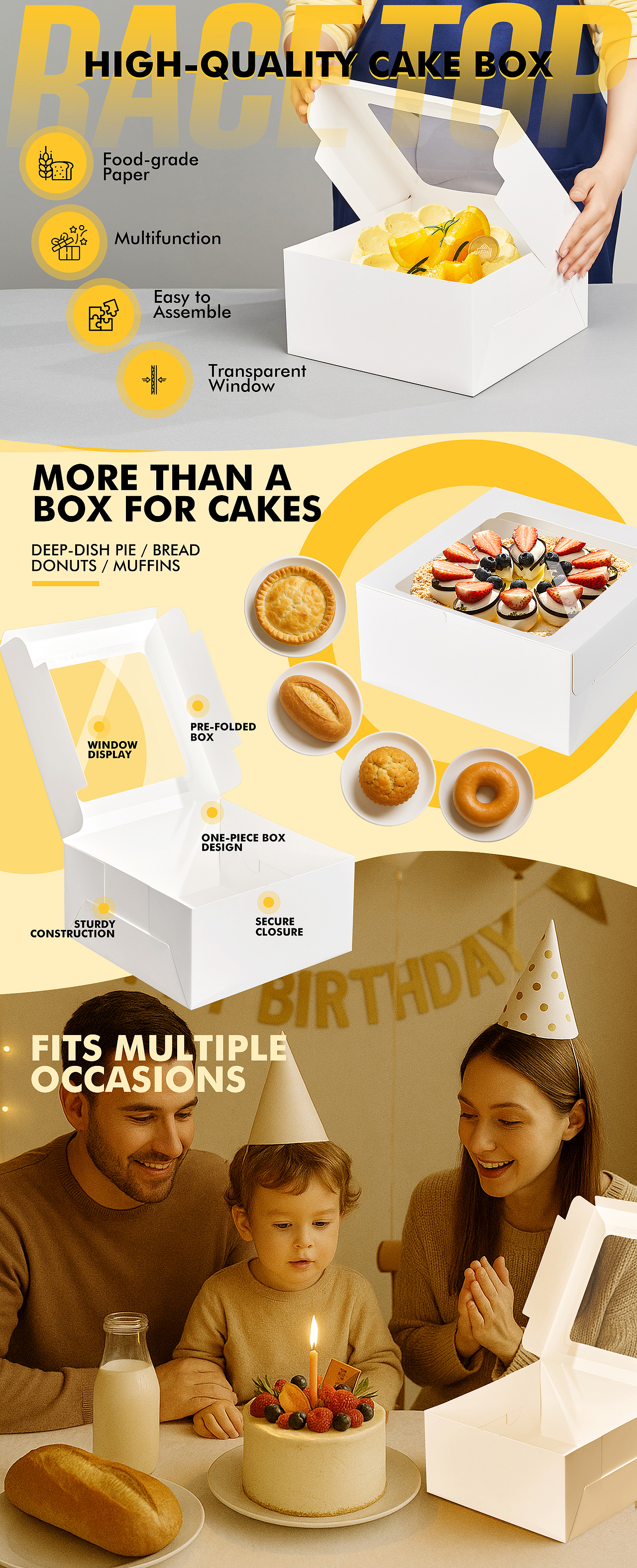 跨境电商亚马逊蛋糕盒图素