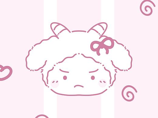 粉色生气小羊