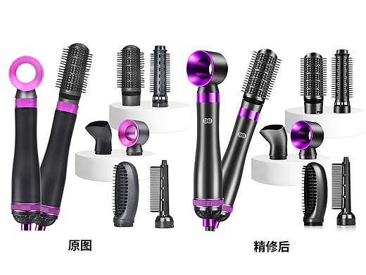 直发梳精修效果对比展示