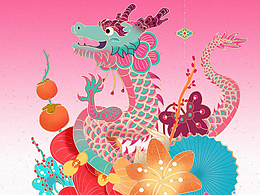 祥龙贺岁 | 龙年新中式插画作品集