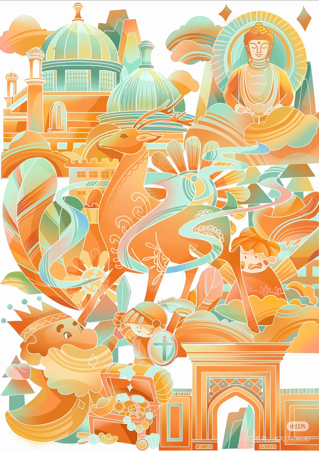 敦煌瑞兽（图ZMzkwNjU1MTMy） - 新锐潮流插画 - 站酷设计师插画师左左原创素材 - 站酷ZCOOL