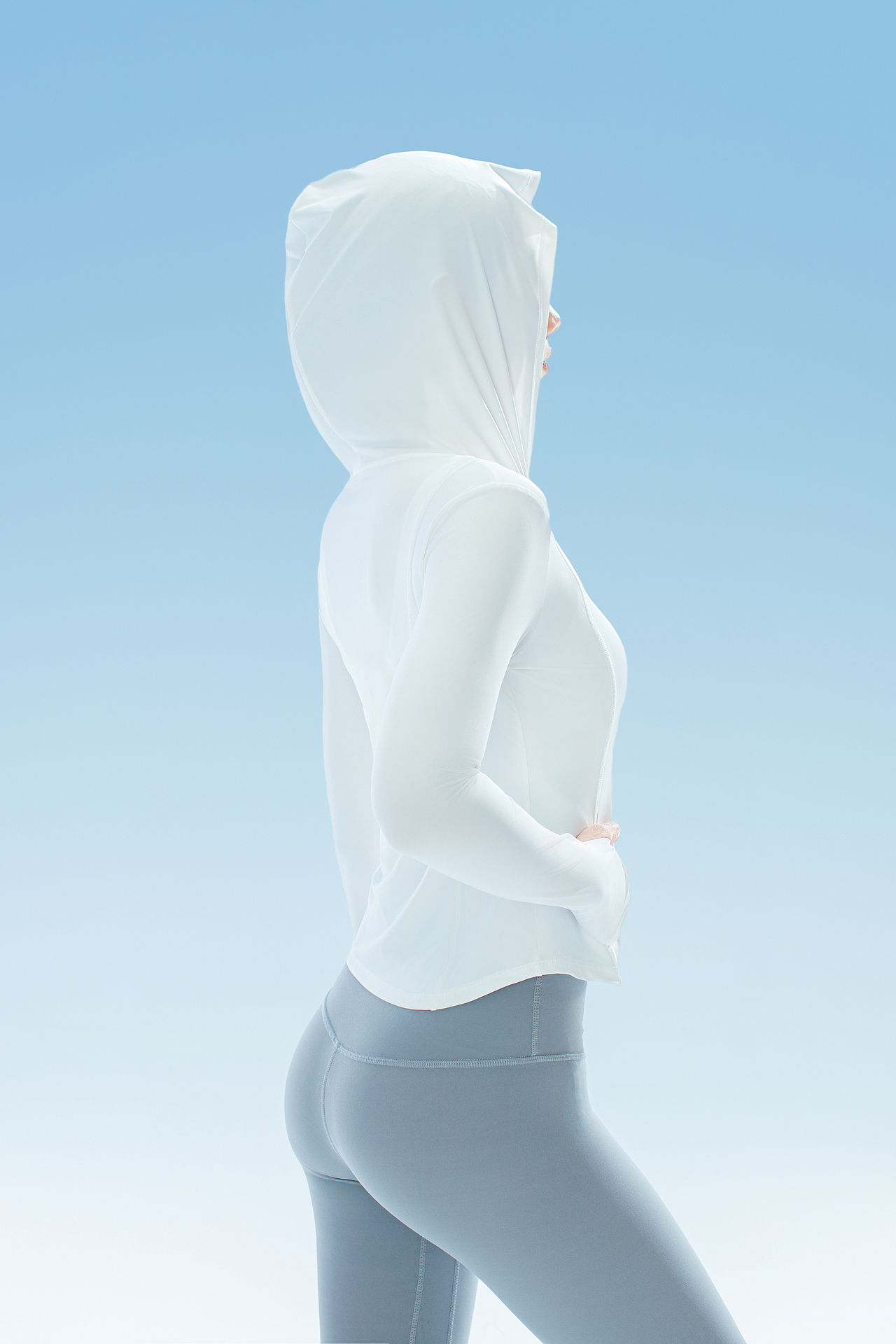 防晒服模特平面拍摄