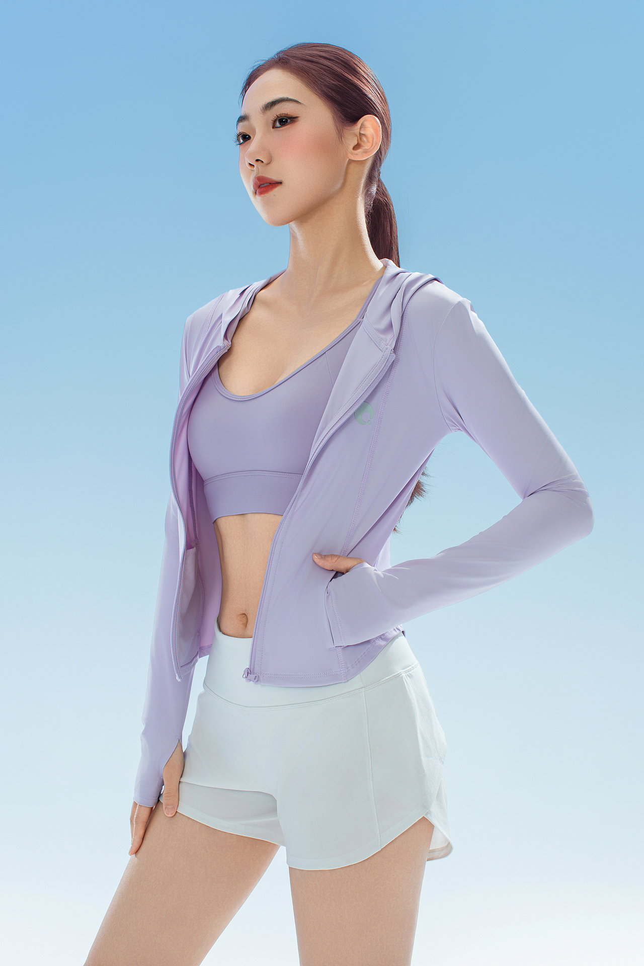 防晒服模特平面拍摄