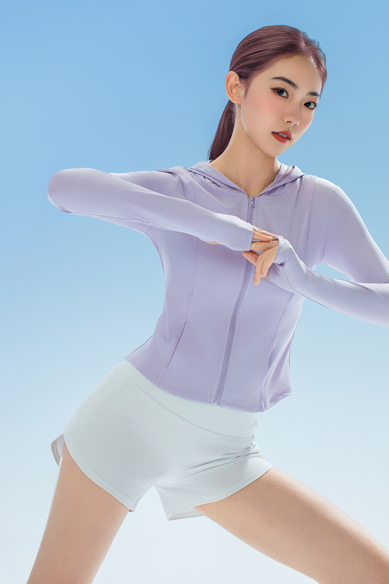 防晒服模特平面拍摄