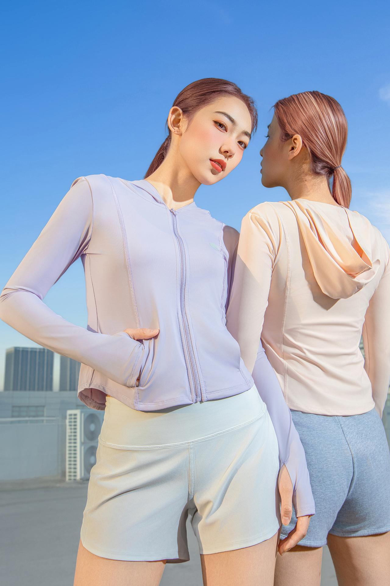 防晒服模特平面拍摄