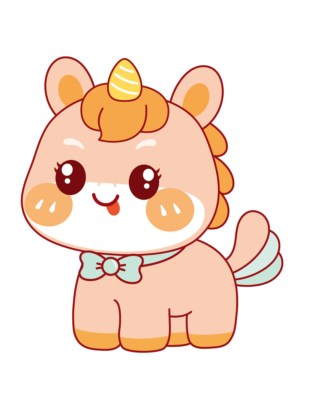 可爱的小马驹可爱插画吉祥物IP形象设计