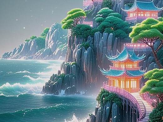 仙侠意境的背景图绘制