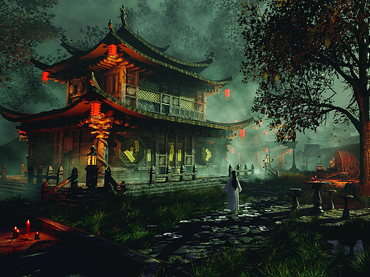 寺庙_中式恐怖场景