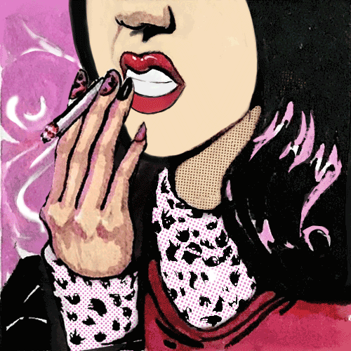 POP art风格转化 - 《smoking girl》