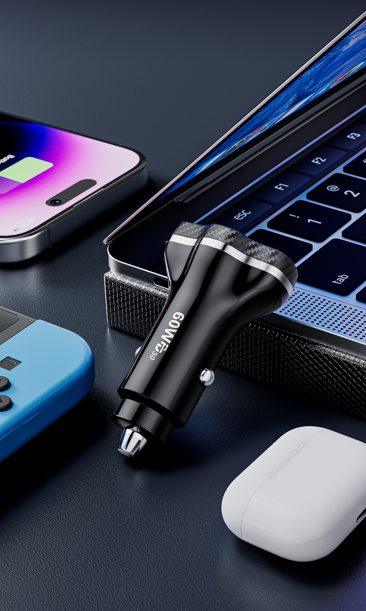 c4d车载充电器详情渲染