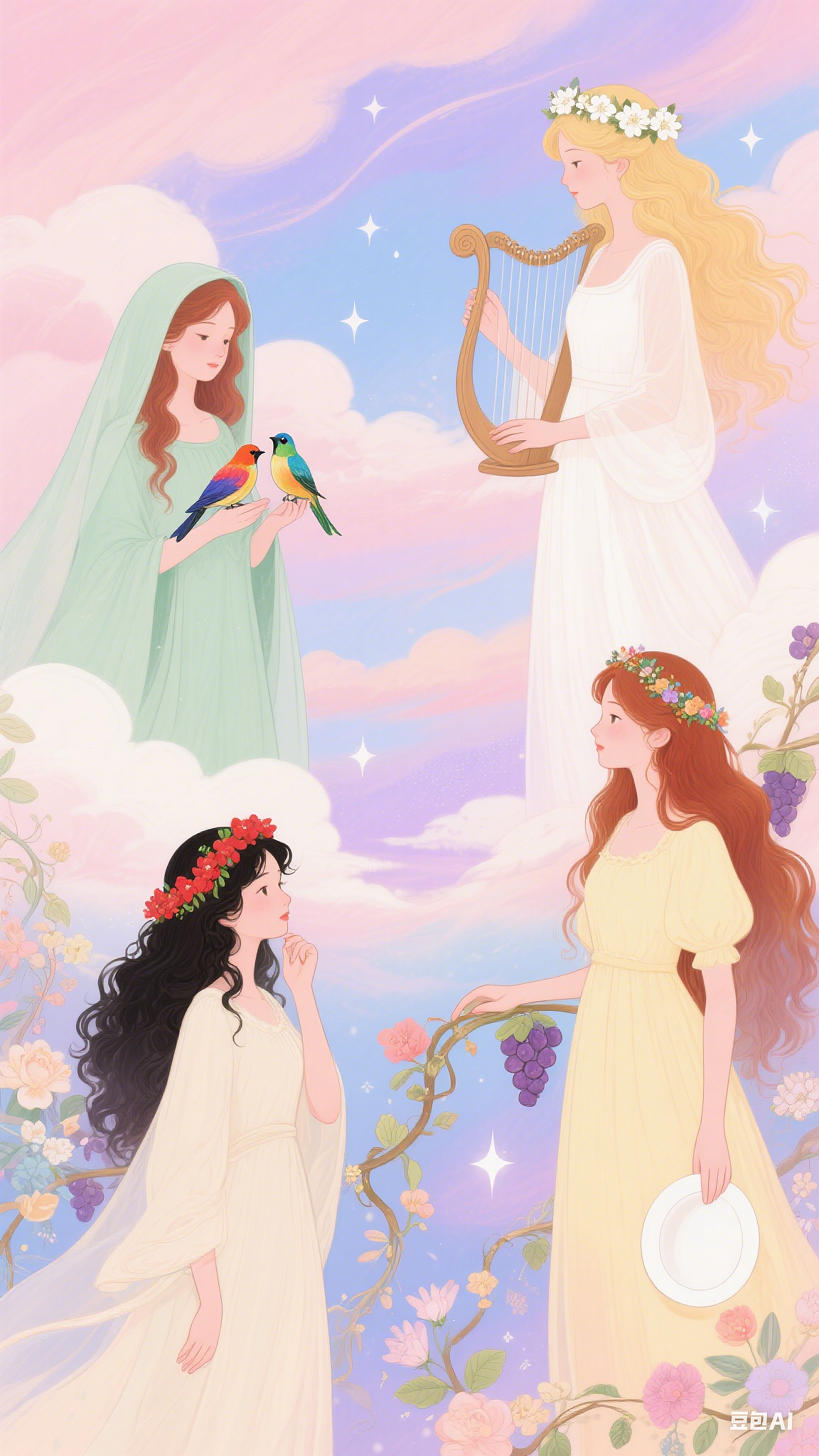 图片二次创作为唯美插画风格