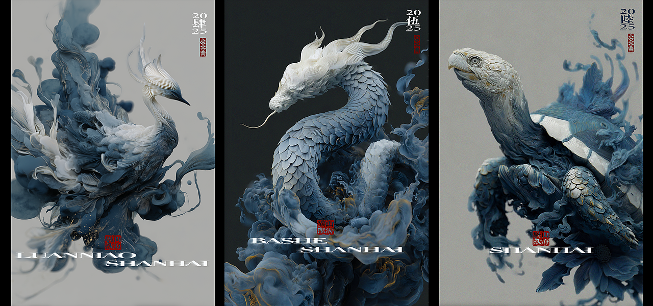 东方美学｜山海经·山海异兽（图ZMzkwNzE1MTUy） - 海报 - 站酷设计师火火楽原创素材 - 站酷ZCOOL