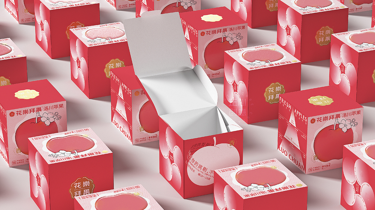 水果包装|花崇拜果 x 正心创意 打造地标产品洛川苹果