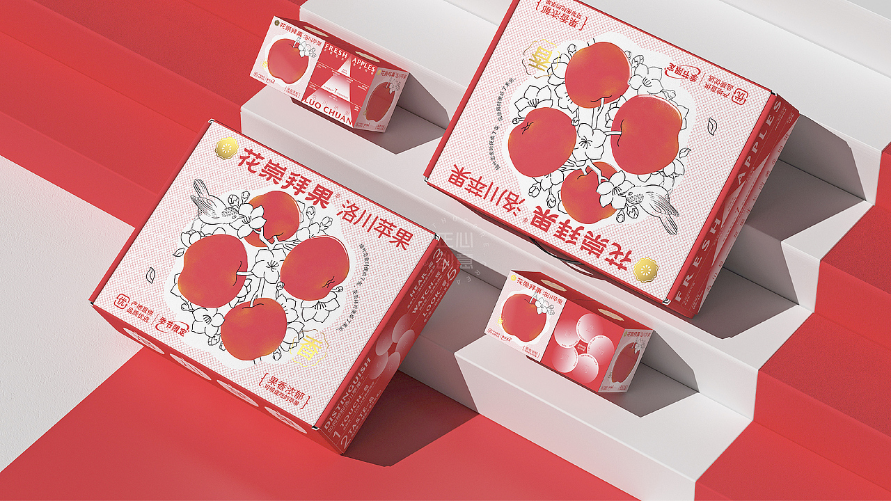 水果包装|花崇拜果 x 正心创意 打造地标产品洛川苹果