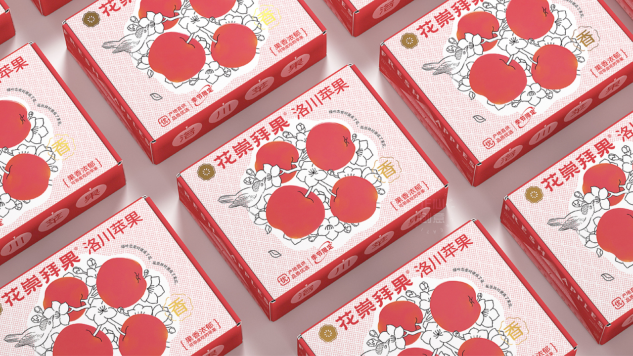 水果包装|花崇拜果 x 正心创意 打造地标产品洛川苹果