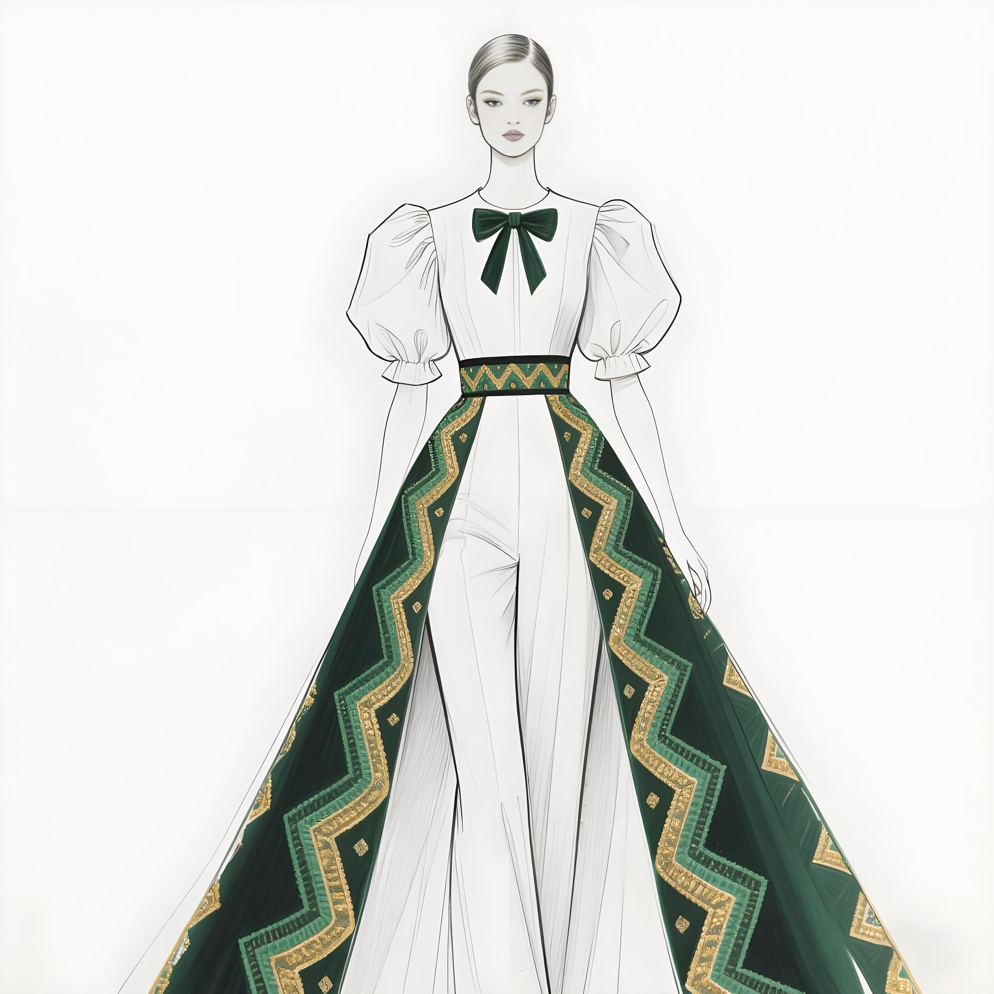 【白描为骨,刺绣为魂——高定礼服手稿中的精密叙事】