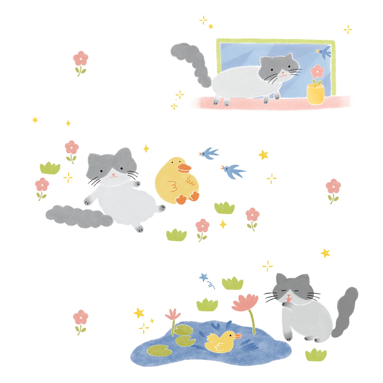 可爱插画｜猫猫的一天（图ZMzkwNzUxNzg4） - 概念设定 - 站酷设计师哦椰子原创素材 - 站酷ZCOOL