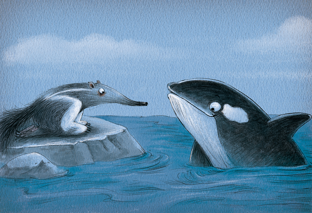 当食蚁兽去找食铁兽》名家绘本（图ZMzkwNzUyNjk2） - 绘本 - 站酷设计师吕秋梅儿童插画原创素材 - 站酷ZCOOL