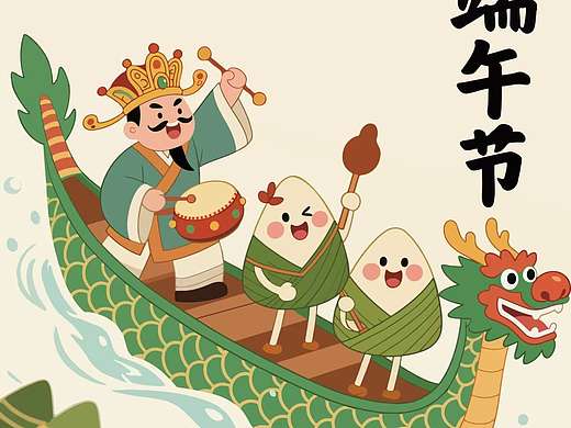 端午节快乐原创插画