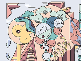 扁平抽象幾何解構風