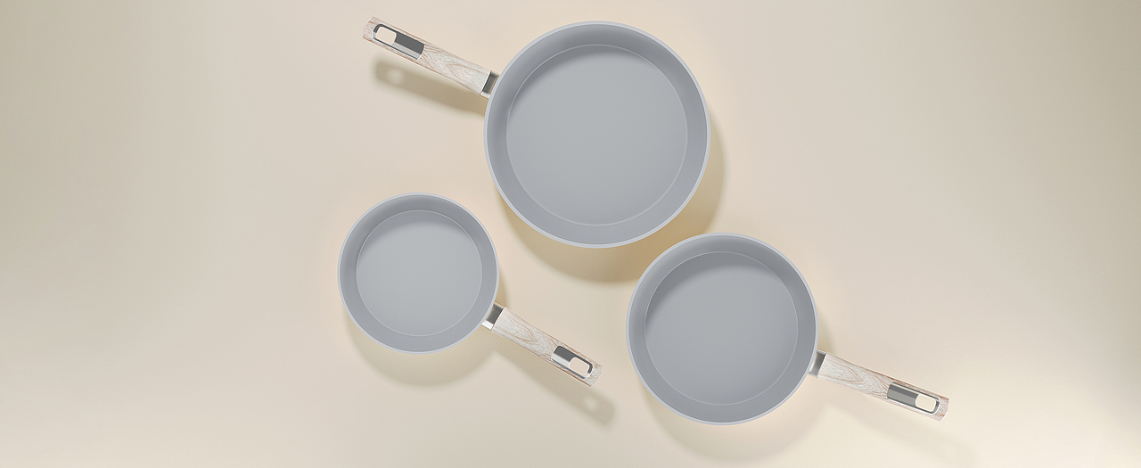 3dMax建模渲染_奶白色三件套锅