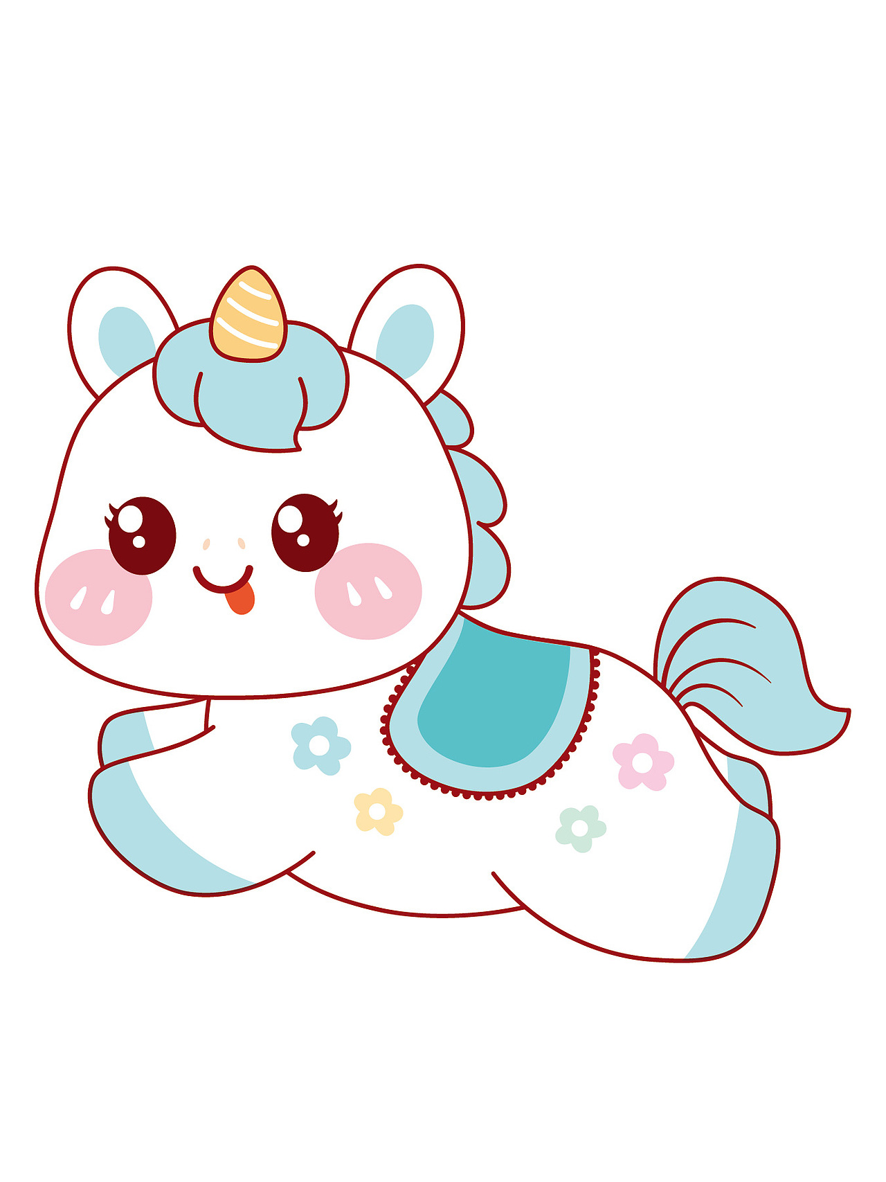 可爱的小马驹卡通可爱插画图片IP形象设计生肖吉祥物