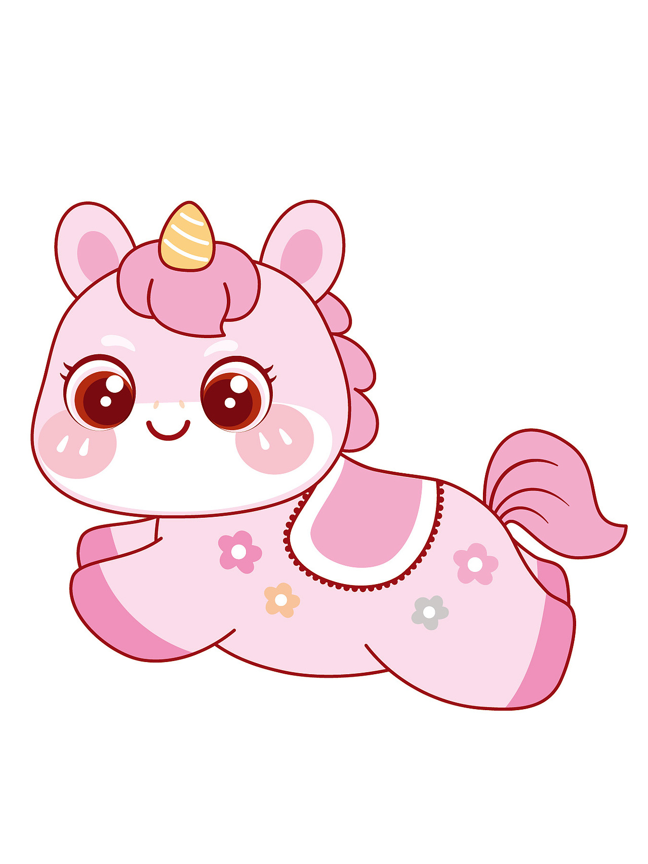 可爱的小马驹卡通可爱插画图片IP形象设计生肖吉祥物