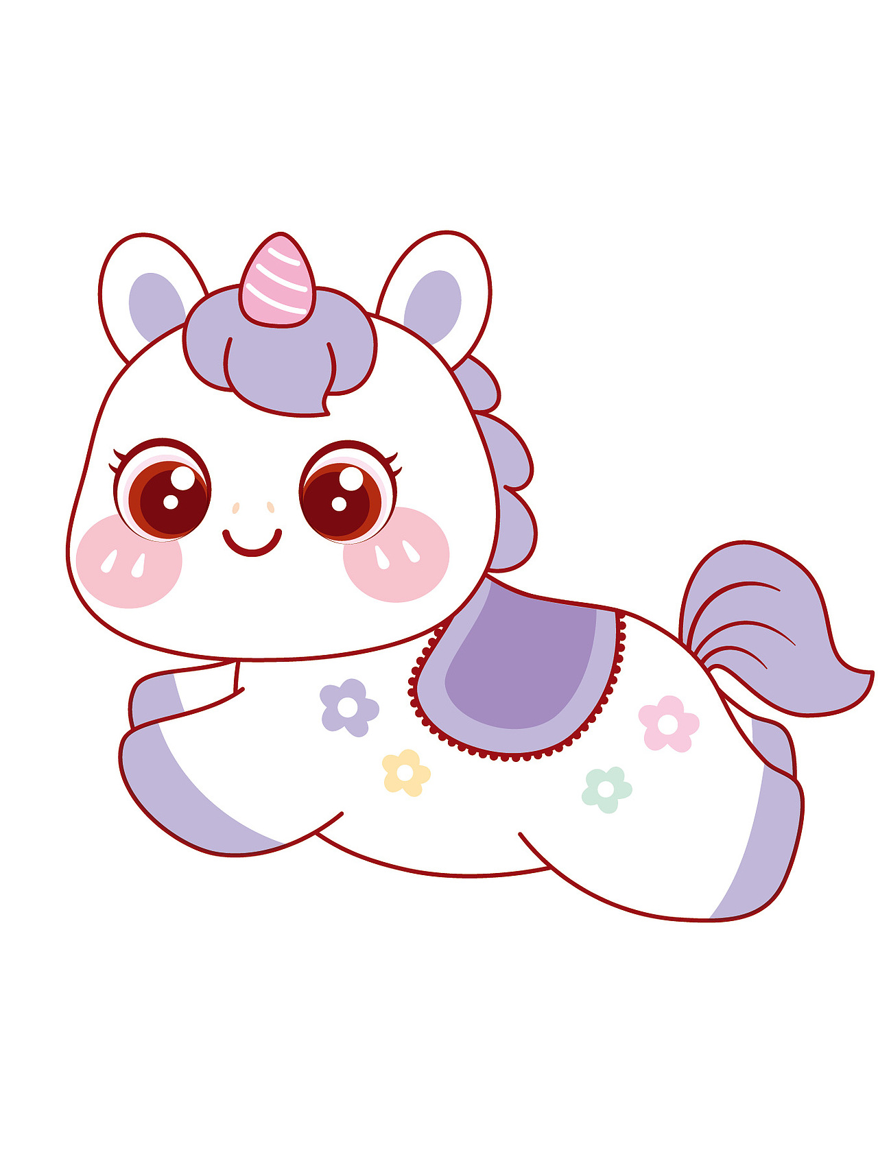 可爱的小马驹卡通可爱插画图片IP形象设计生肖吉祥物