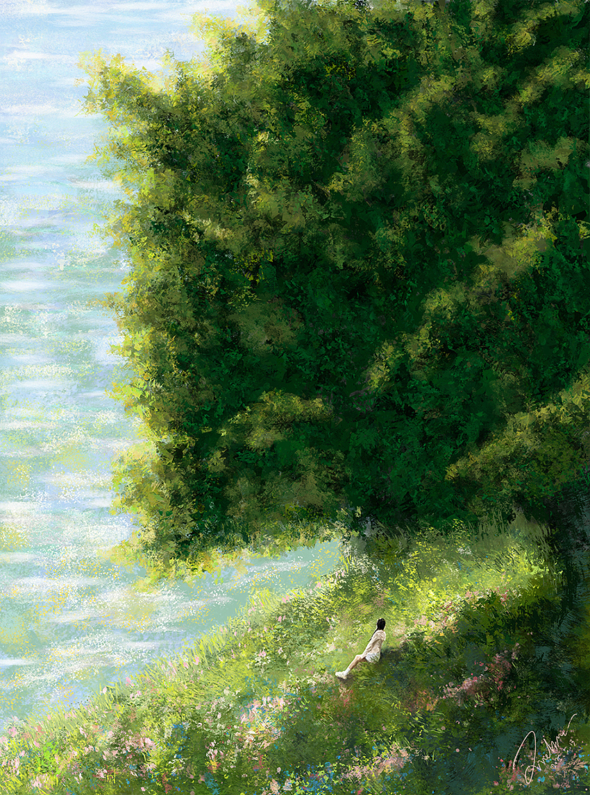 赏春（图ZMzkwODEwNjI4） - 艺术插画 - 站酷设计师rebbit原创素材 - 站酷ZCOOL