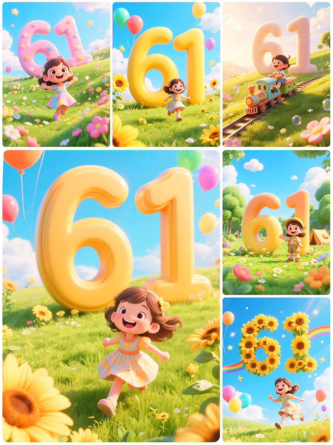 儿童节 | 61数字设计-儿童节海报背景素材-设图网