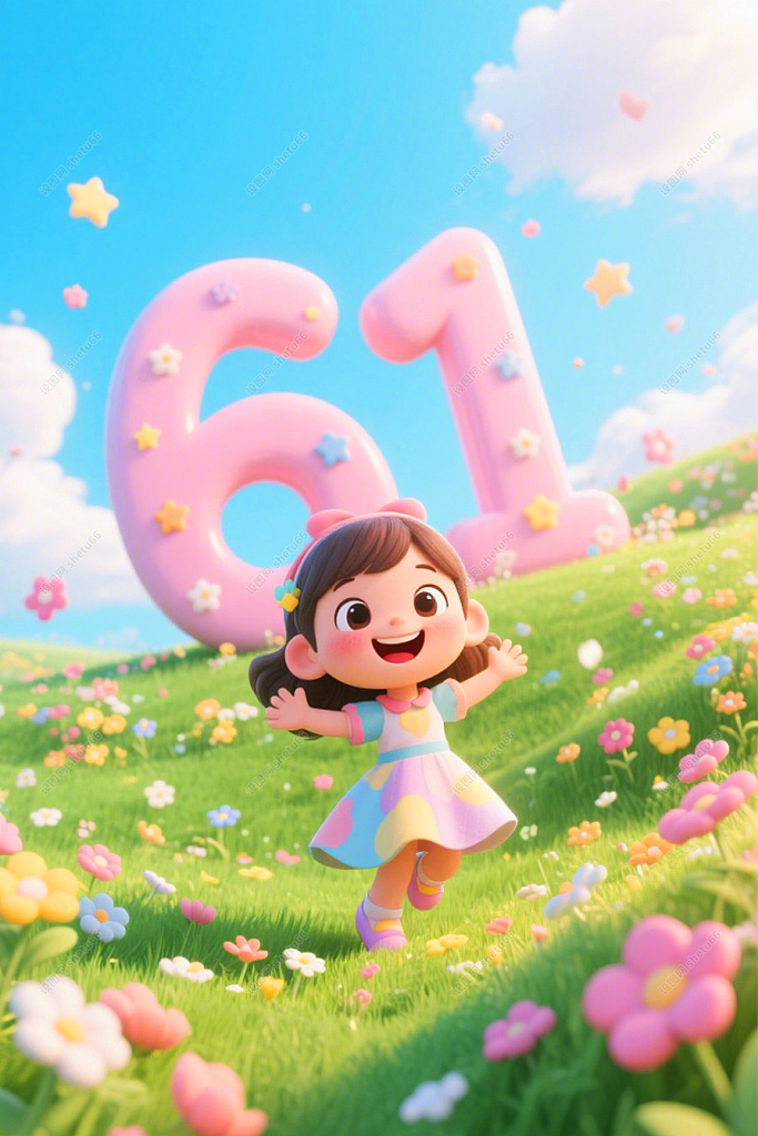 儿童节 | 61数字设计-儿童节海报背景素材-设图网