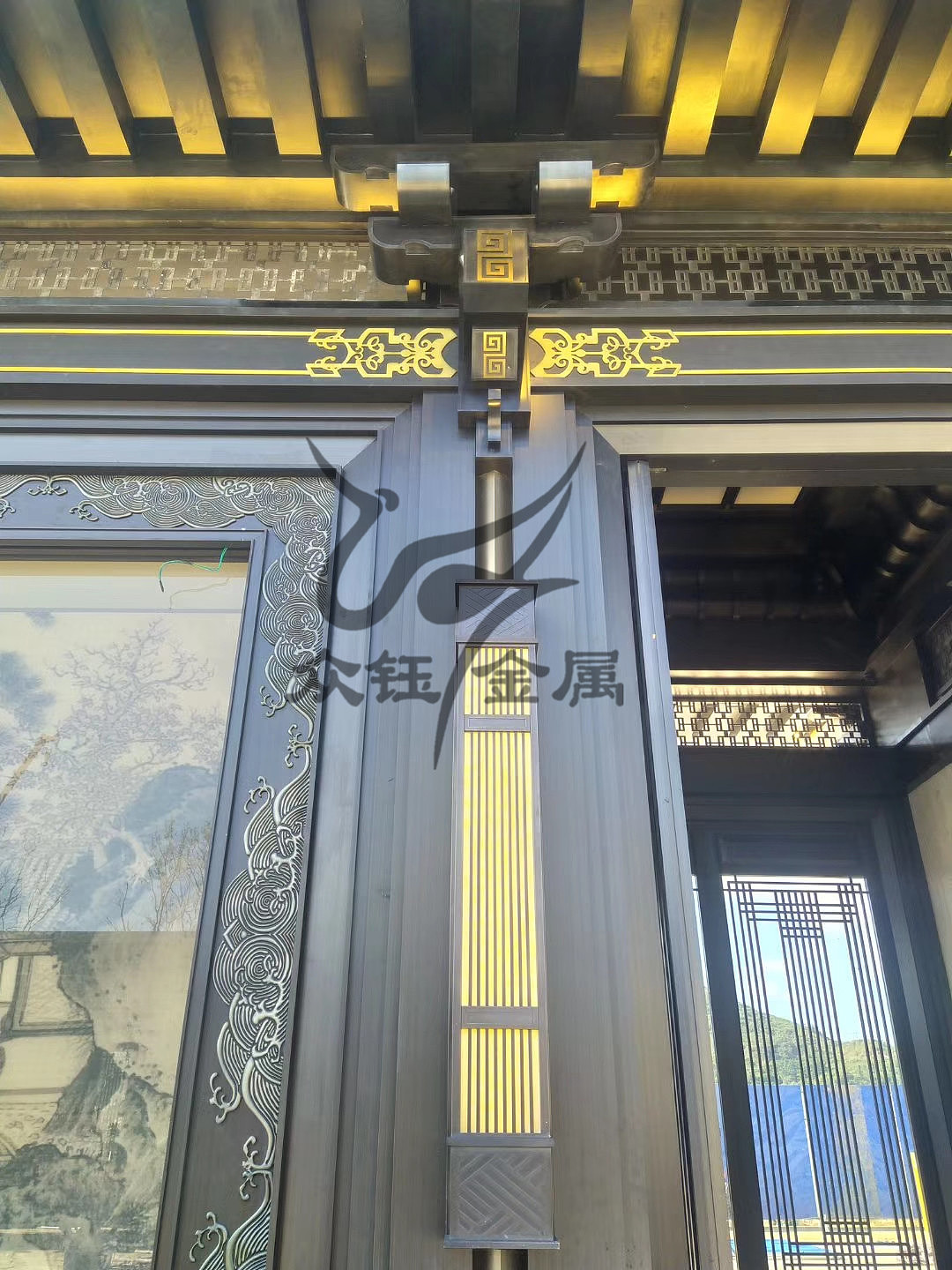 不锈钢制品户外景区钛金大型钢结构门楼小区大门景观