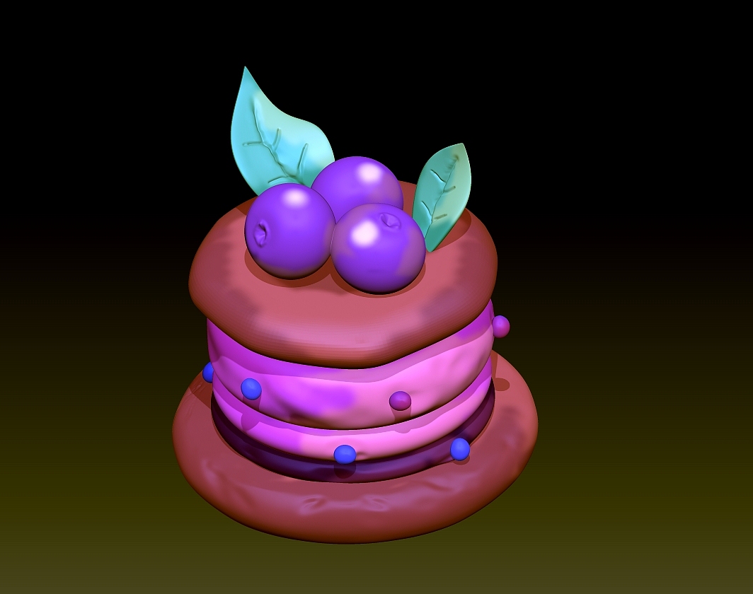 ZBrush学习(小树、兔子、蛋糕、小老虎)