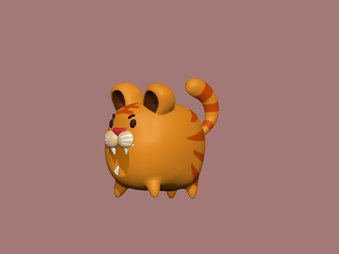 ZBrush学习(小树、兔子、蛋糕、小老虎)