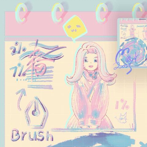 OC手帐|章鱼发型?💜🐈